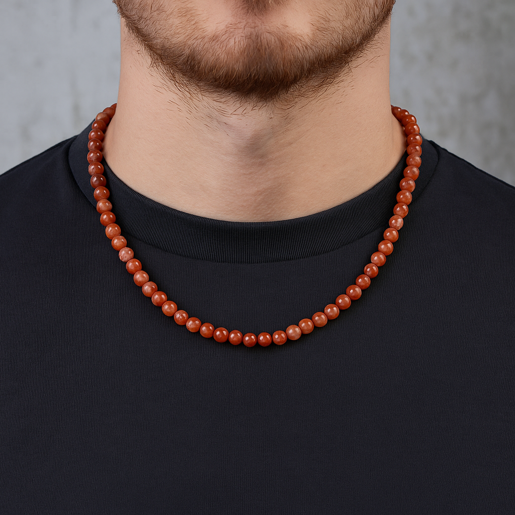 Sertifikalı Yemen Akiği 8 mm Dizi Doğal Taş Kolye