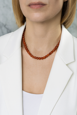 Sertifikalı Yemen Akiği 8 mm Dizi Doğal Taş Kolye