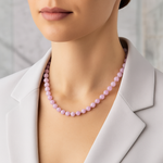 Sertifikalı Kunzit 6 mm Düğümlü Doğal Taş Kolye