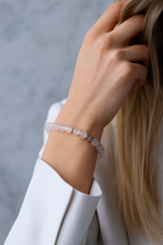 Sertifikalı Pembe Kuvars 6 mm Doğal Taş Bileklik