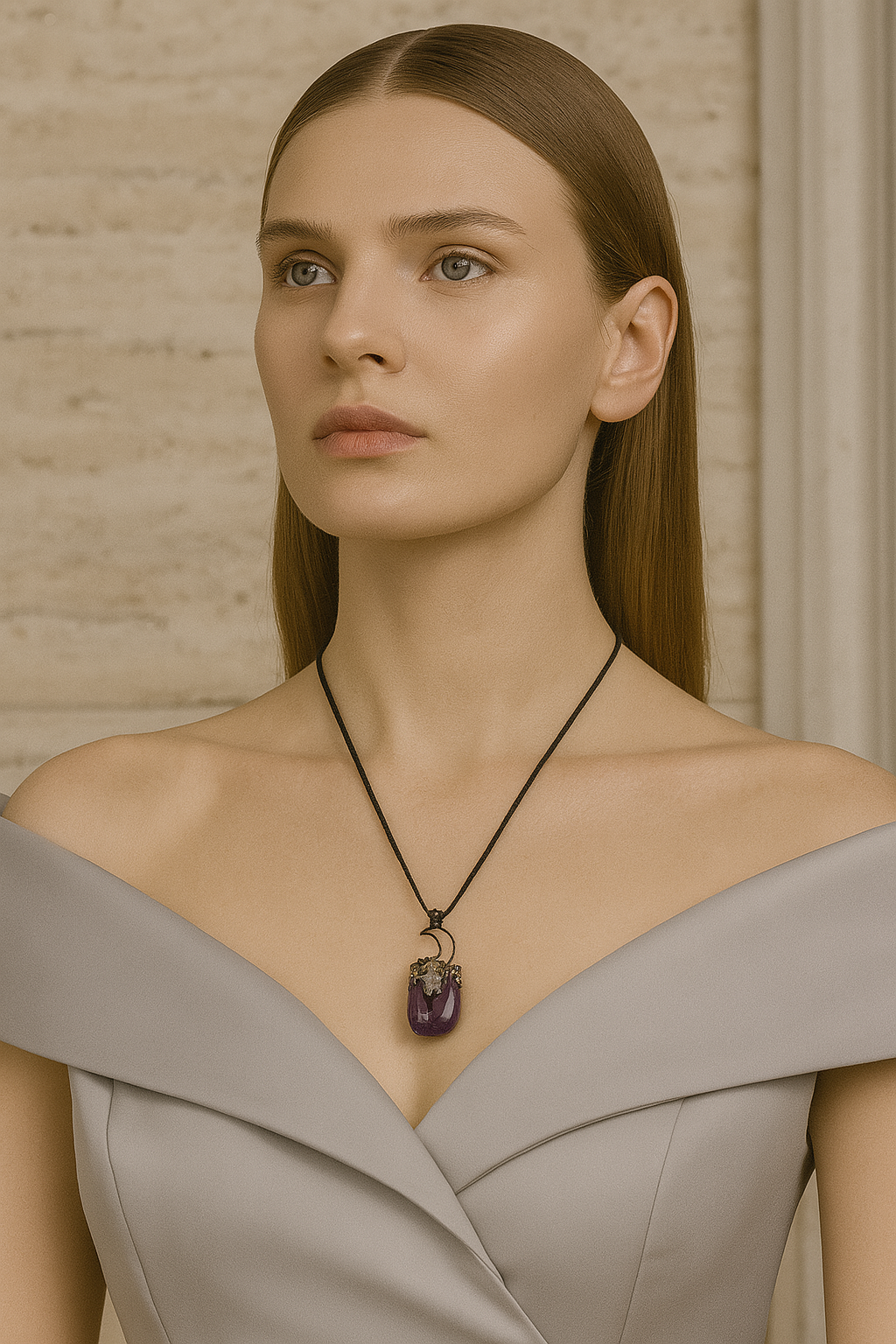 Sertifikalı Ametist – Labradorit Doğal Kolye Ucu