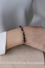 Sertifikalı Obsidyen & Botswana Akik Doğal Taş Bileklik – Özel Üretim