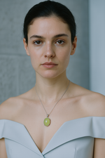 Sertifikalı Prehnite Doğal Taş Gümüş Kolye