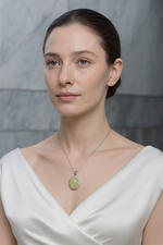 Sertifikalı Prehnite Doğal Taş Gümüş Kolye