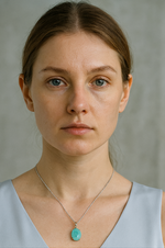 Sertifikalı Amazonit Doğal Taş Gümüş Kolye