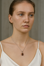 Sertifikalı Kaplan Gözü Doğal Taş 925 Ayar Gümüş Kolye