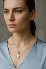 Sertifikalı Pembe Kuvars Doğal Taş Gümüş Kolye