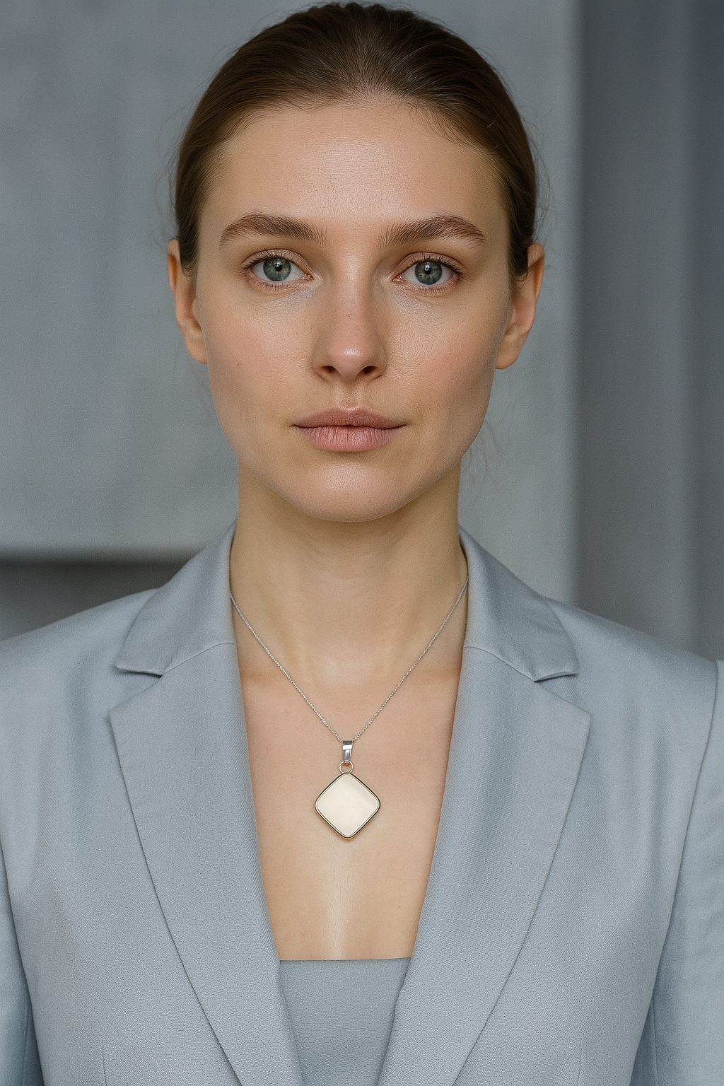 Sertifikalı Kristal Kuvars Doğal Taş Piramit Model Kolye