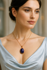 Sertifikalı Ametist Doğal Taş 925 Ayar Gümüş Rose Kaplama Bayan Kolye | Pirtash | Özel Üretim