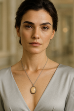 Sertifikalı Sitrin Doğal Taş 925 Ayar Gümüş Renkli Kolye | Pirtash | Özel Üretim