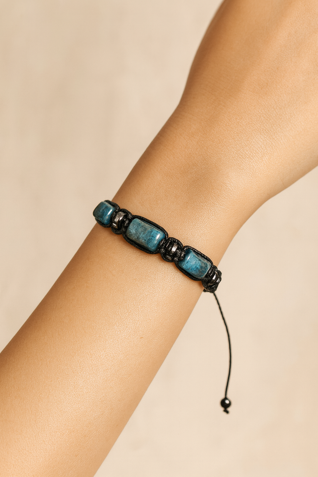 Apatit Doğal Taş Makrome Bileklik – Pirtash