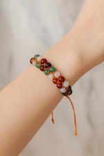 Sertifikalı Koç Burcu Doğal Taş Çift Sıra Makrome Bileklik – 6 mm | Pirtash | Özel Üretim