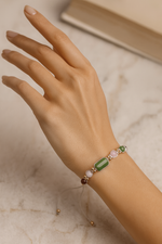 Anyolit, Akik, Kunzit, Aventurin & Ay Taşı Doğal Taş Makrome Bileklik – Pirtash