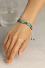 Amazonit & Aventurin Doğal Taş Makrome Bileklik – Pirtash