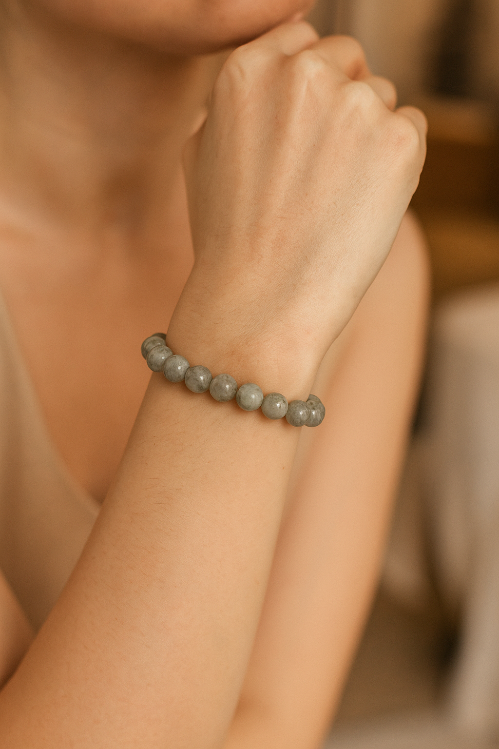 Sertifikalı Labradorit 8 mm Doğal Taş Bileklik