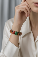 Sertifikalı Oğlak Burcu Doğal Taş Geniş Kesim Kadın Bileklik