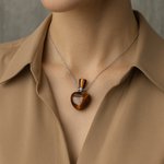 Sertifikalı Kaplan Gözü Doğal Taş Esans Kolyesi | Pirtash | Özel Üretim