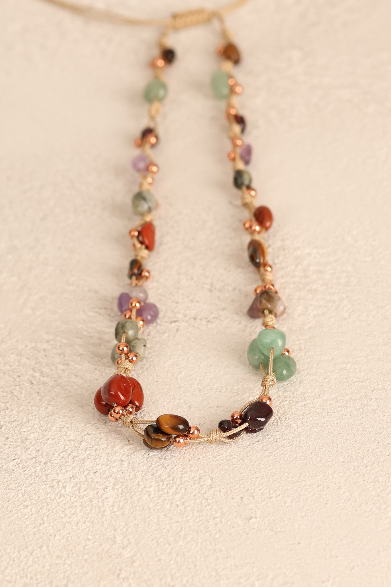 Sertifikalı Oğlak Burcu Doğal Taş Makrome Örme Kolye | Pirtash | Özel Üretim