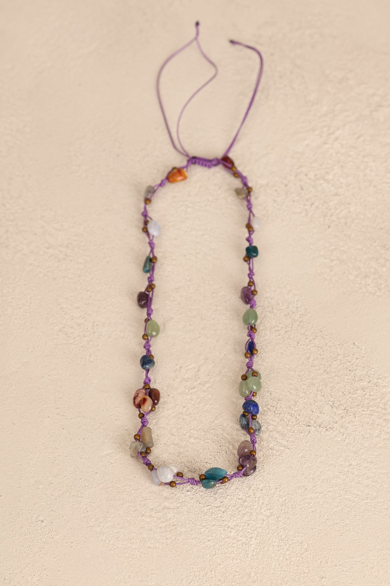 Sertifikalı Yay Burcu Doğal Taş Makrome Örme Kolye | Pirtash | Özel Üretim