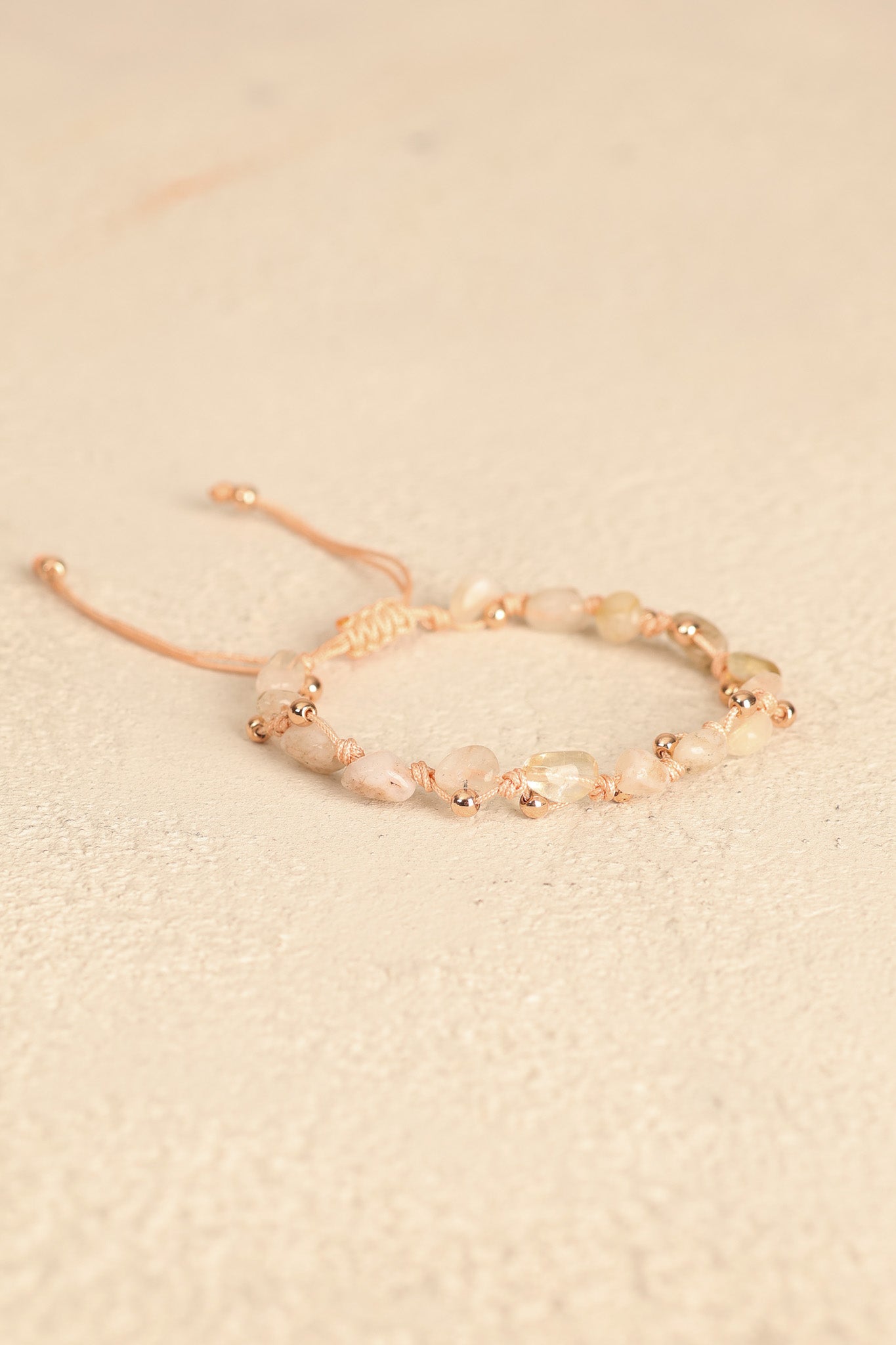 Sitrin Naturel Kesim Doğal Taş Makrome Bileklik – Pirtash