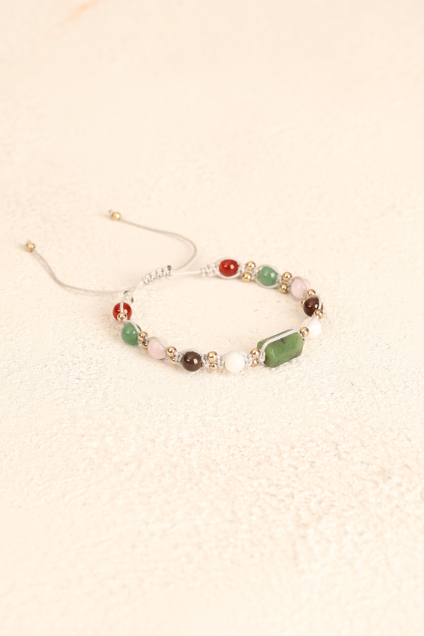 Anyolit, Akik, Kunzit, Aventurin & Ay Taşı Doğal Taş Makrome Bileklik – Pirtash