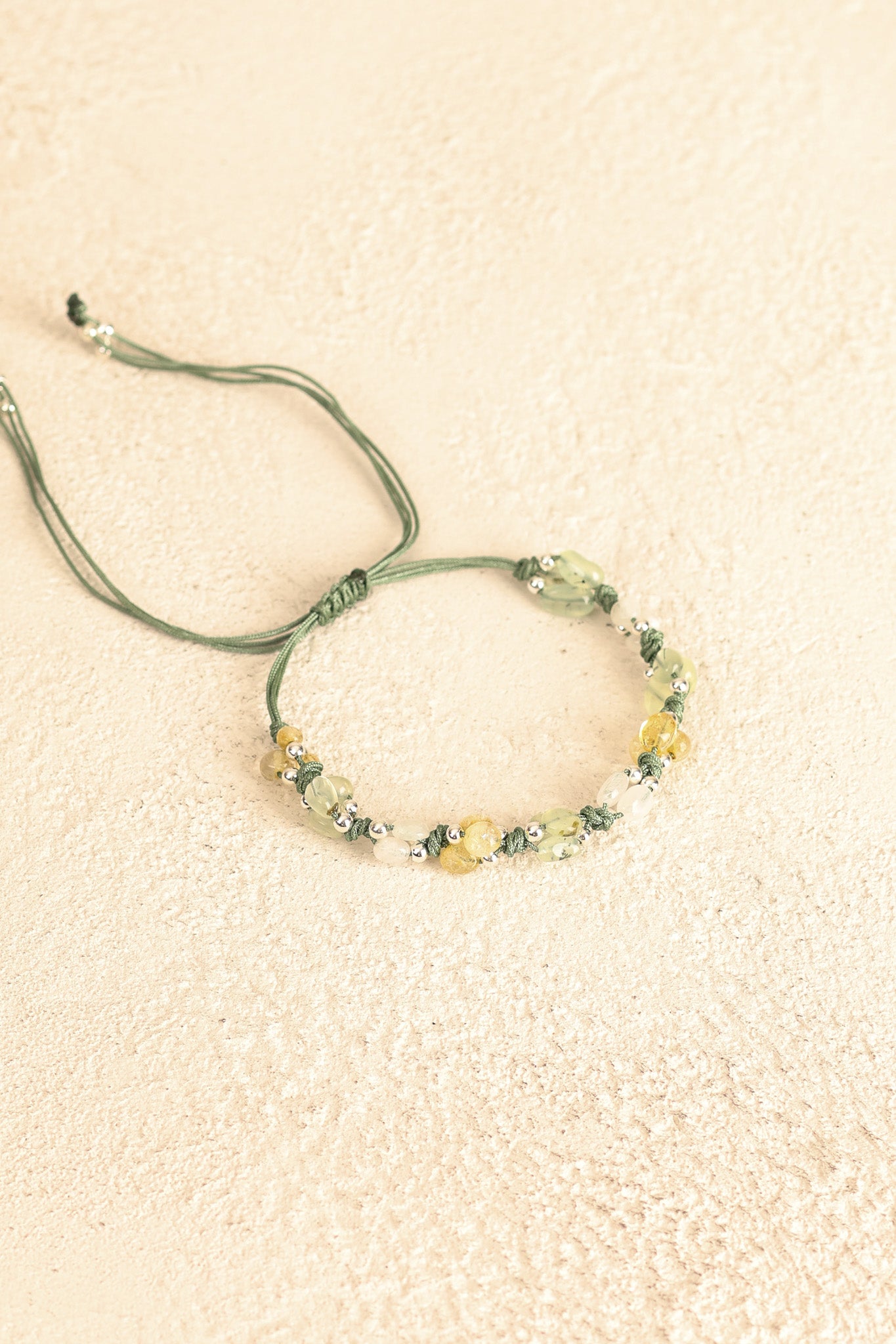 Sitrin – Prehnit – Ay Taşı Doğal Taş Makrome Bileklik – Pirtash