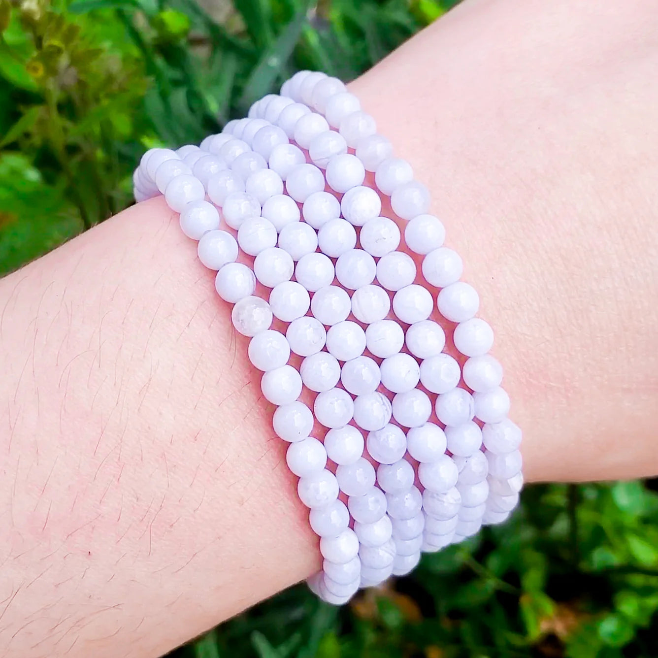 Sertifikalı Mavi Akik Doğal Taş Bileklik – 6 mm