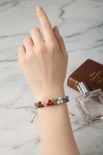 Sertifikalı İkizler Burcu Doğal Taş Çift Sıra Makrome Bileklik – 6 mm | Pirtash | Özel Üretim