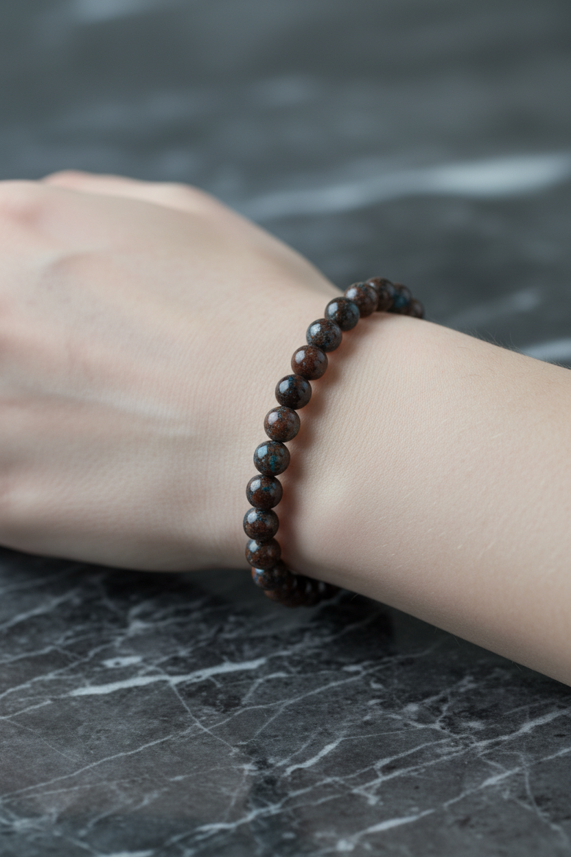 Azurit 6mm Doğal Taş Bileklik