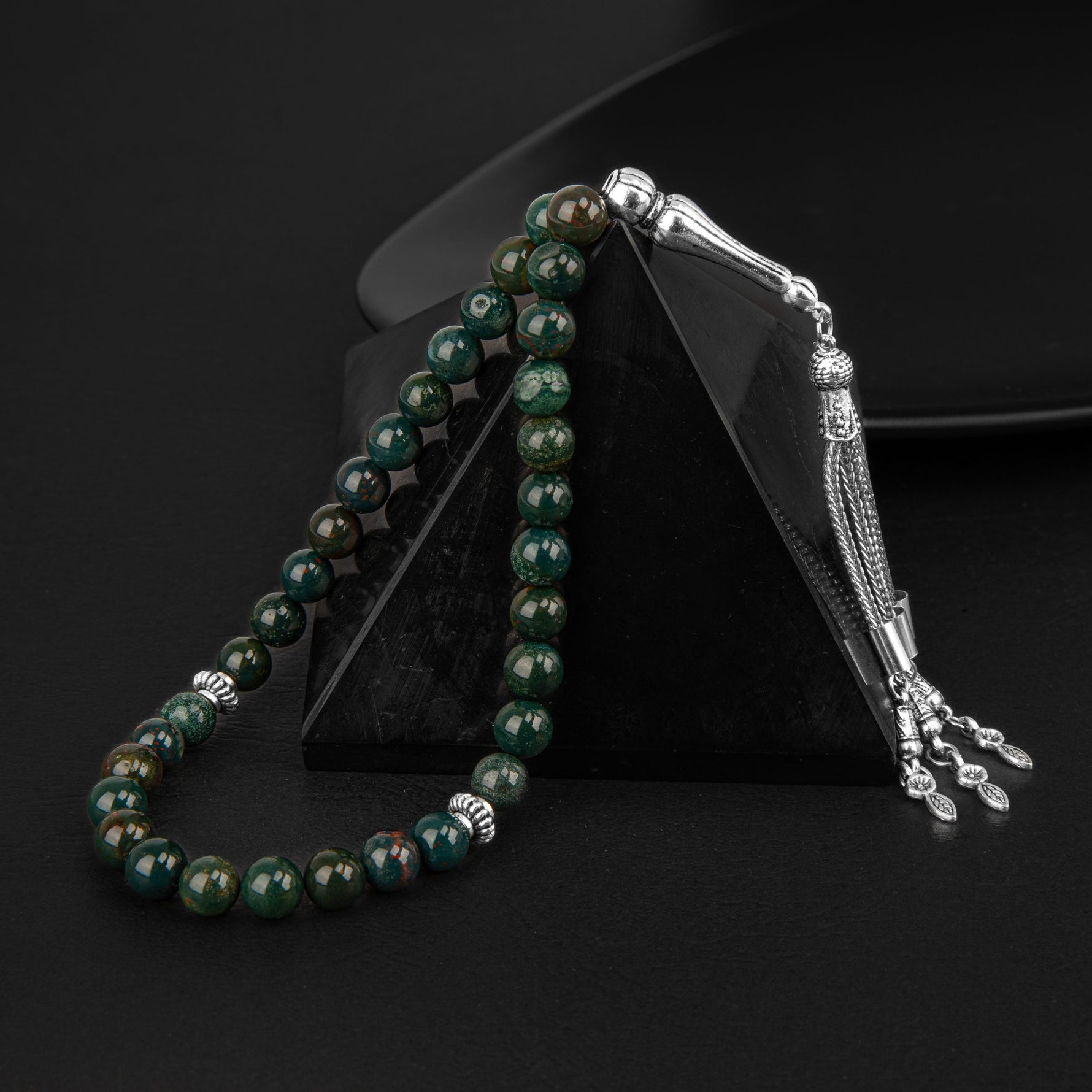 Kan Taşı Doğal Taş Tesbih 33lük - 8mm