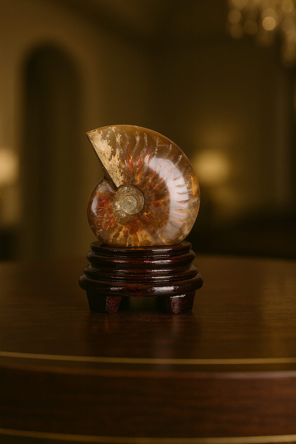 Amonit Doğal Taş Standlı Fosil