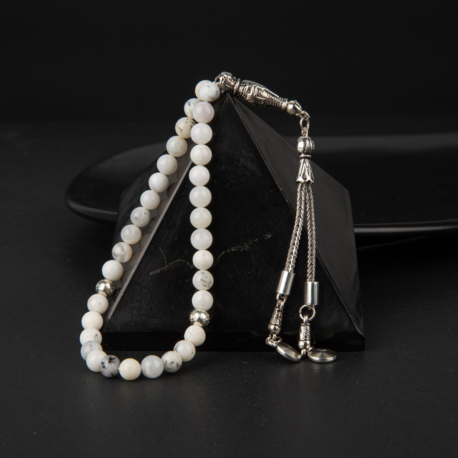 Süt Opal Doğal Taş Tesbih 33lük - 6mm