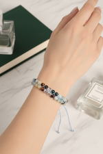 Sertifikalı Balık Burcu Doğal Taş Çift Sıra Makrome Bileklik – 6 mm | Pirtash | Özel Üretim