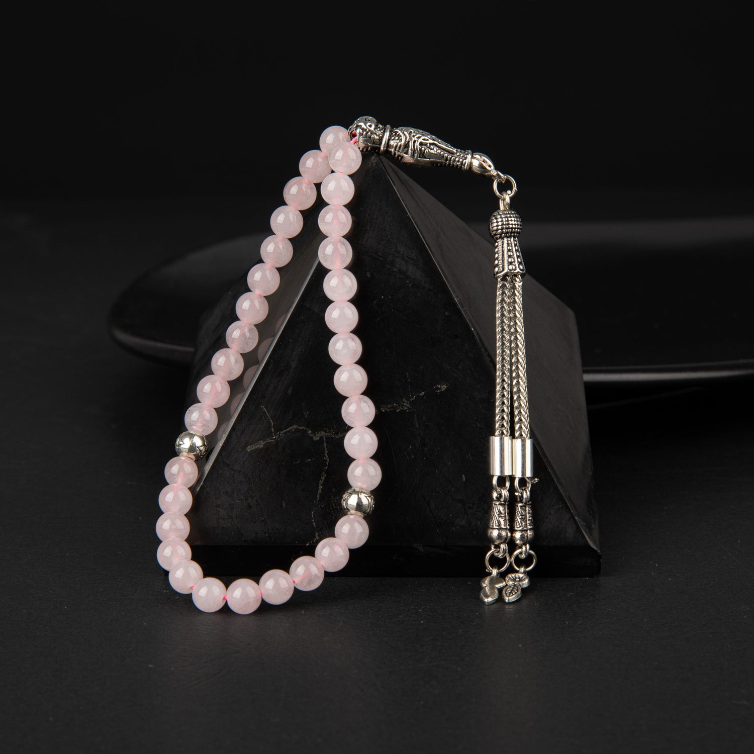 Pembe Kuvars (Gül Kuvars) Doğal Taş Tesbih 33lük - 6mm