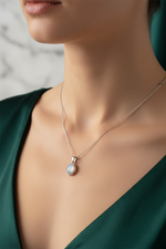 Ay Taşı Doğal Taş 925 Ayar Gümüş Kolye