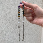 Balık Burcu Zaza Tesbih Doğal Taş Ametist, Kan Taşı, Kaplan Gözü, Labradorit, Necef