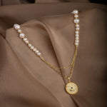 İnci Doğal Taş Gümüş Kolye