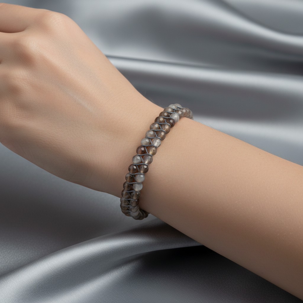 Botswana Akiği 3-4 mm Çift Sıra Doğal Taş Bileklik – Unisex El İşçiliği