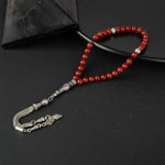 Kırmızı Akik Doğal Taş Tesbih 33lük - 6mm