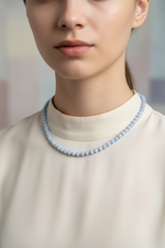 Anjelit 6 mm Düğümlü Doğal Taş Kolye – Unisex El İşçiliği