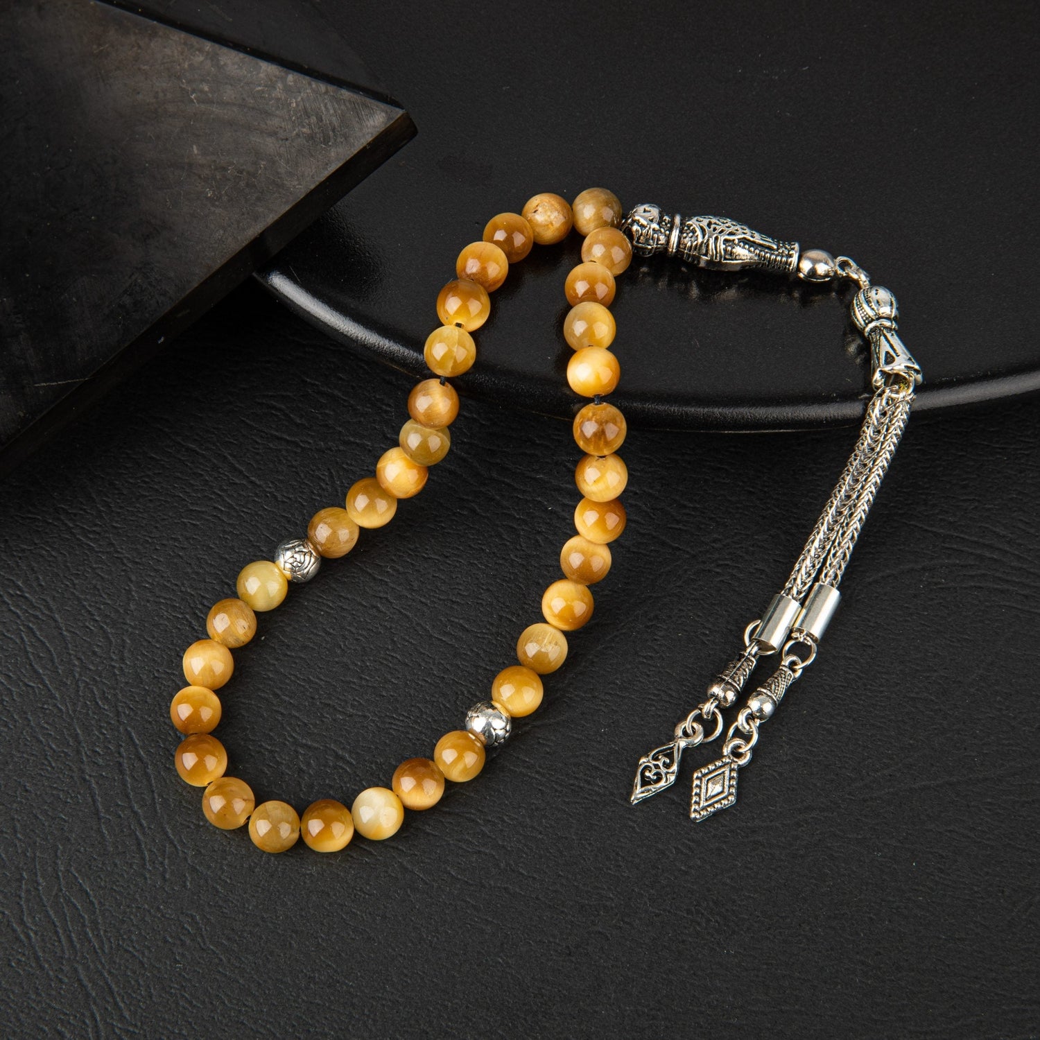 Kaplan Gözü Doğal Taş Tesbih 33lük - 6mm