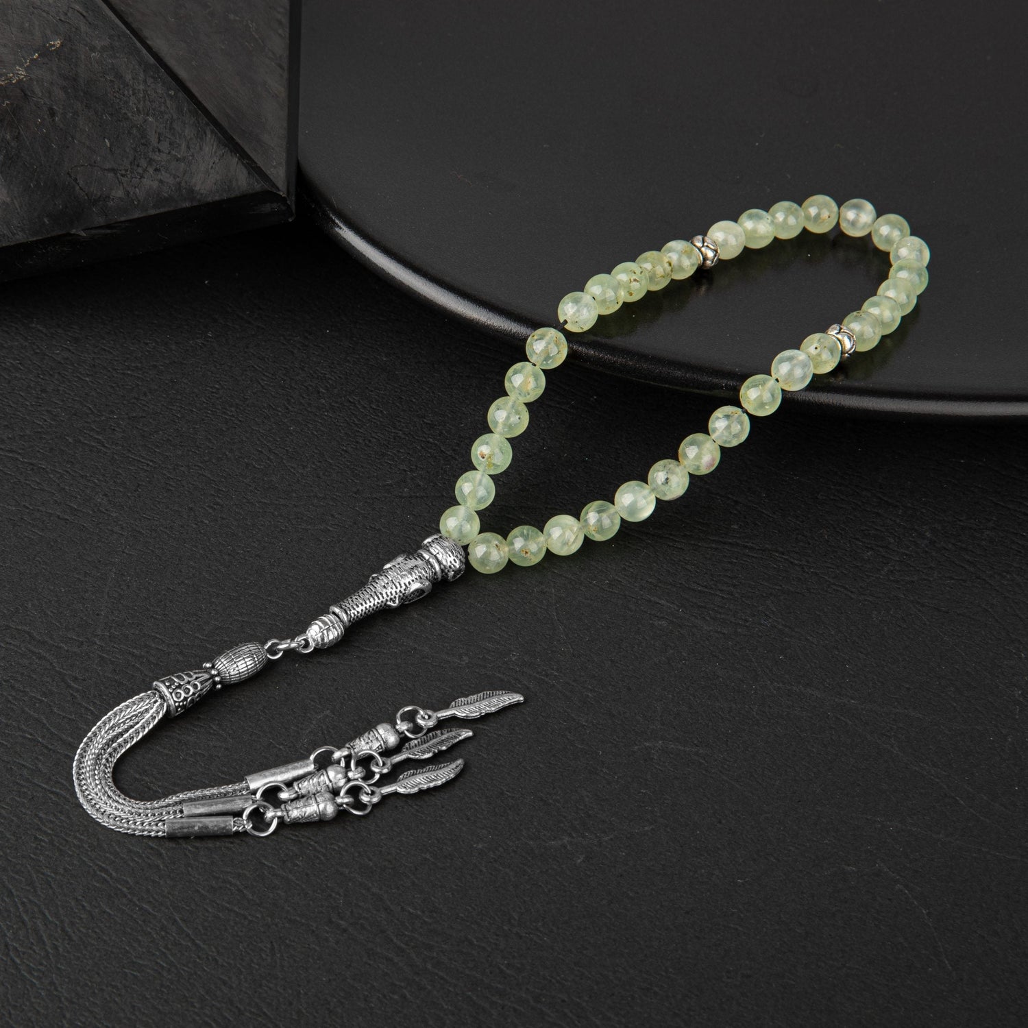 Prehnit Doğal Taş Tesbih 33lük - 6mm