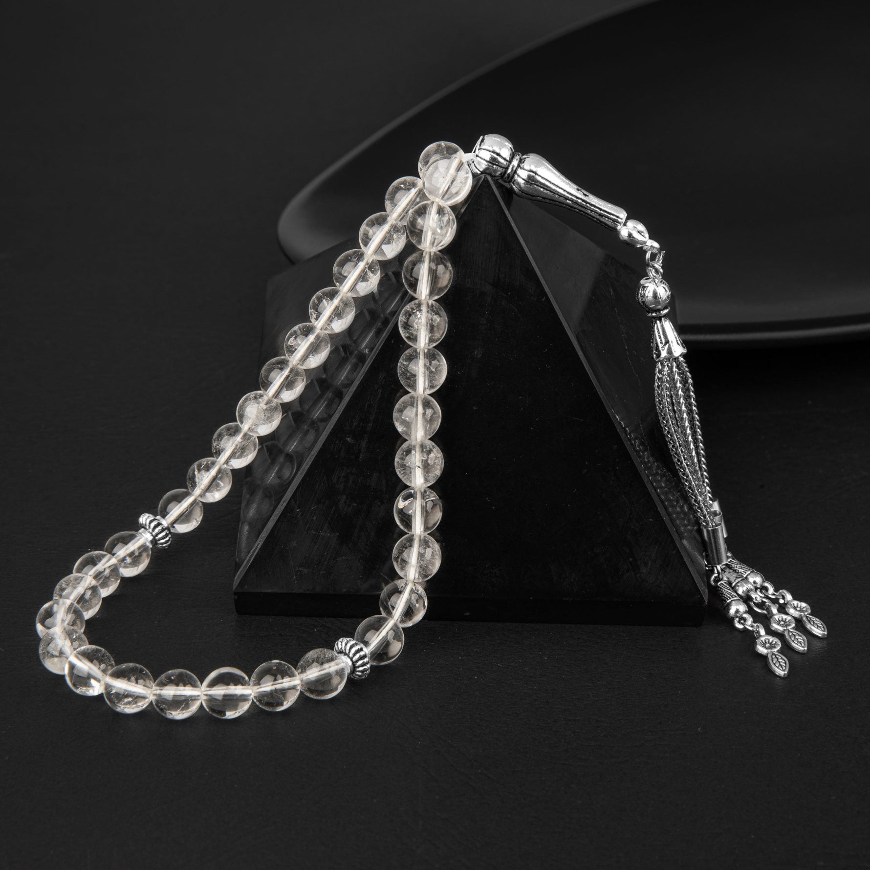 Kristal Kuvars Doğal Taş Tesbih 33lük - 8mm