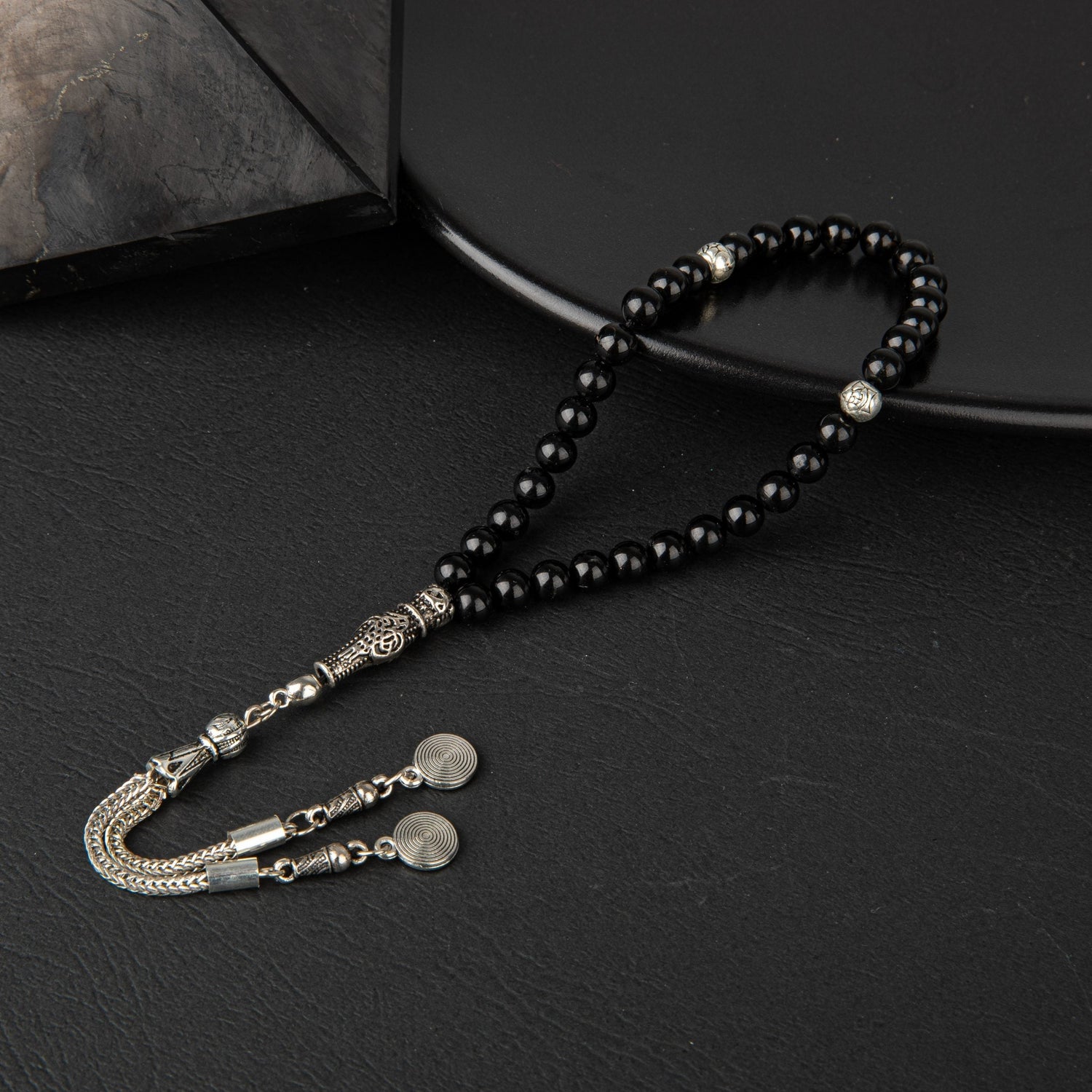 Siyah Turmalin Doğal Taş Tesbih 33lük - 6mm