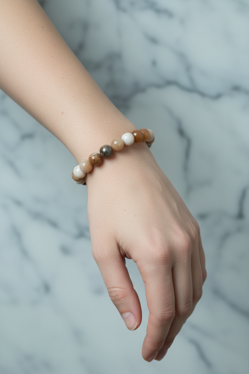 Fosil Mercan 8mm Doğal Taş Bileklik