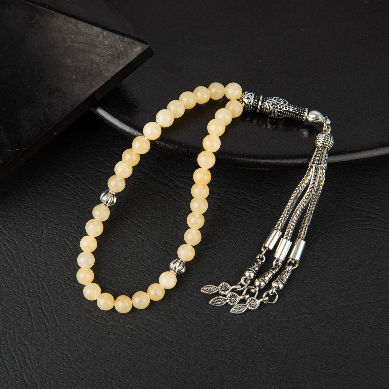 Kalsit Doğal Taş Tesbih 33lük - 6mm