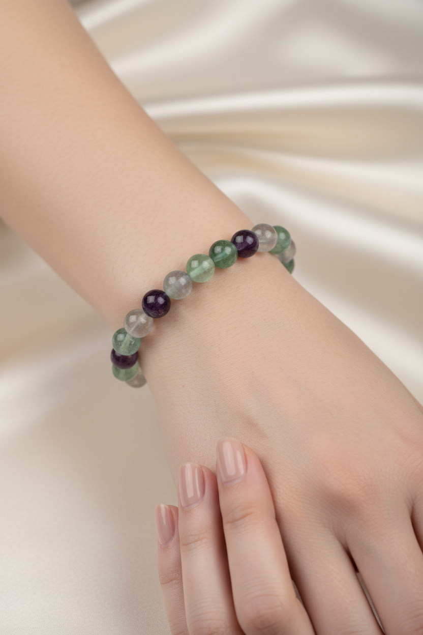 Yeşil Florit 8mm Doğal Taş Bileklik