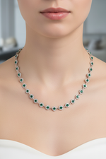 Zümrüt Doğal Taş 925 Ayar Gümüş Zincir Kolye – Özel Tasarım