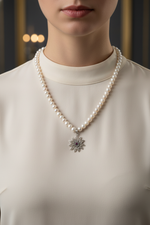 İnci Doğal Taş Telkari İşlemeli 925 Ayar Gümüş Tasarım Kolye – Özel Tasarım