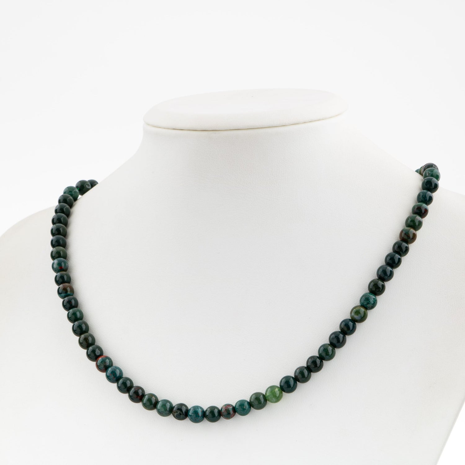 Kan Taşı 6 mm Dizi Doğal Taş Kolye